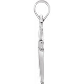 14K White Cross Pendant